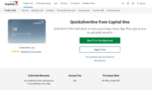 Capital One Quicksilver Unlimited Cash Back Apply