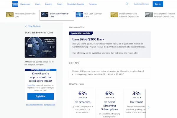 Amex Blue Cash Preferred