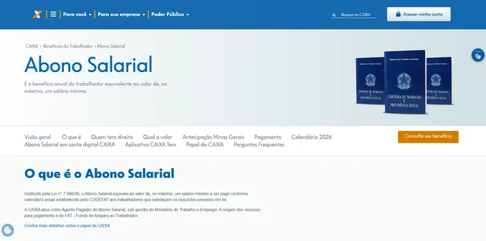 Site da Caixa