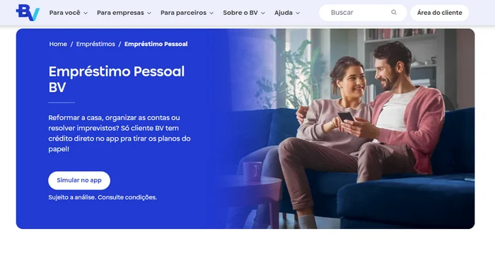 Como simular empréstimo no banco BV