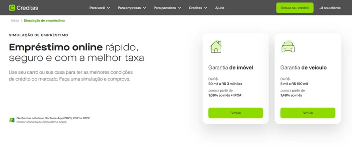 Como simular empréstimo na Creditas